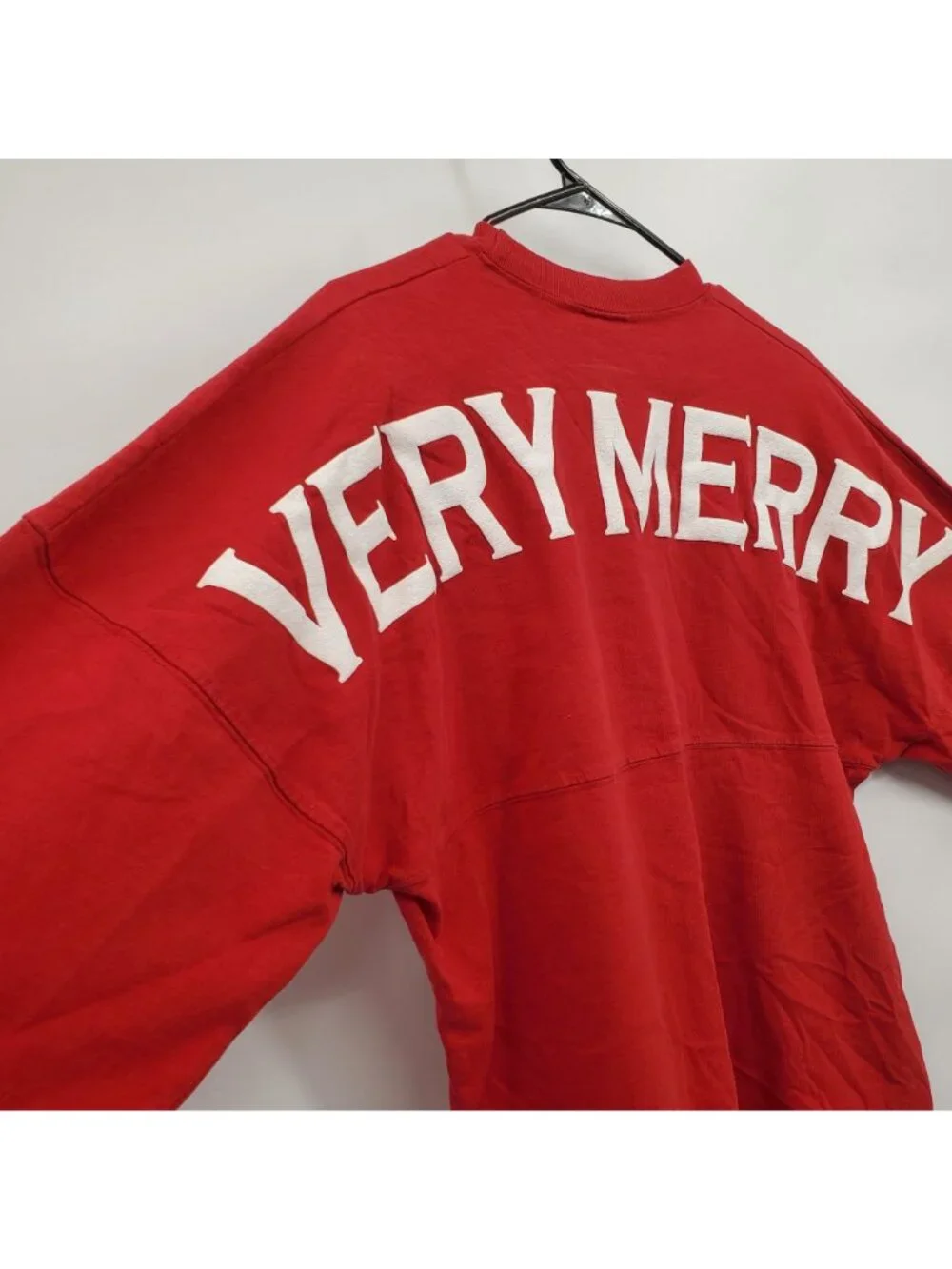 Spirit Jersey Very Merry Oversized Graphic Top Women Size XS NWOT Christmas